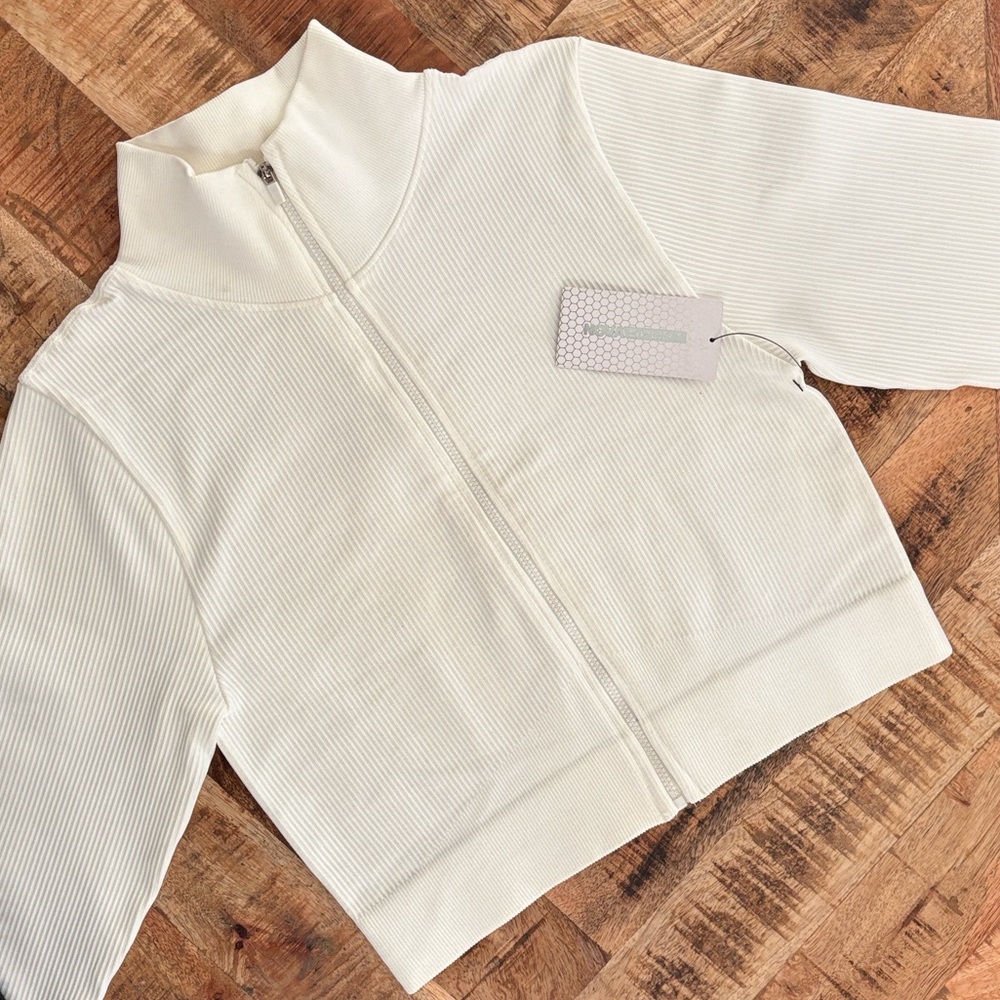 🏃🏽♀️🛤️NWT Ribbed Track Jacket Sz XL🛤️🏃🏽♀️ - Picture 2 of 10